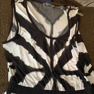 Long black and white maxi dress